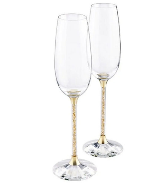 Swarovski Crystalline Clear Crystal Toasting Flutes, Set of 2