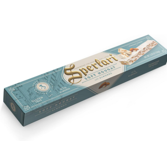 Traditional Italian Candy - Gourmet Soft Nougat With Honey, Vanilla & Crunchy Sliced Almonds - Full Size Imported European Candy Bar - Holiday Dessert - 150 gr / 5.29 oz (Pack of 1)