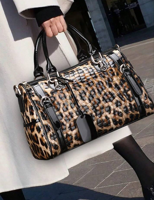 Cocomoney Handbag Coffee Brown drink me up Leopard 😆