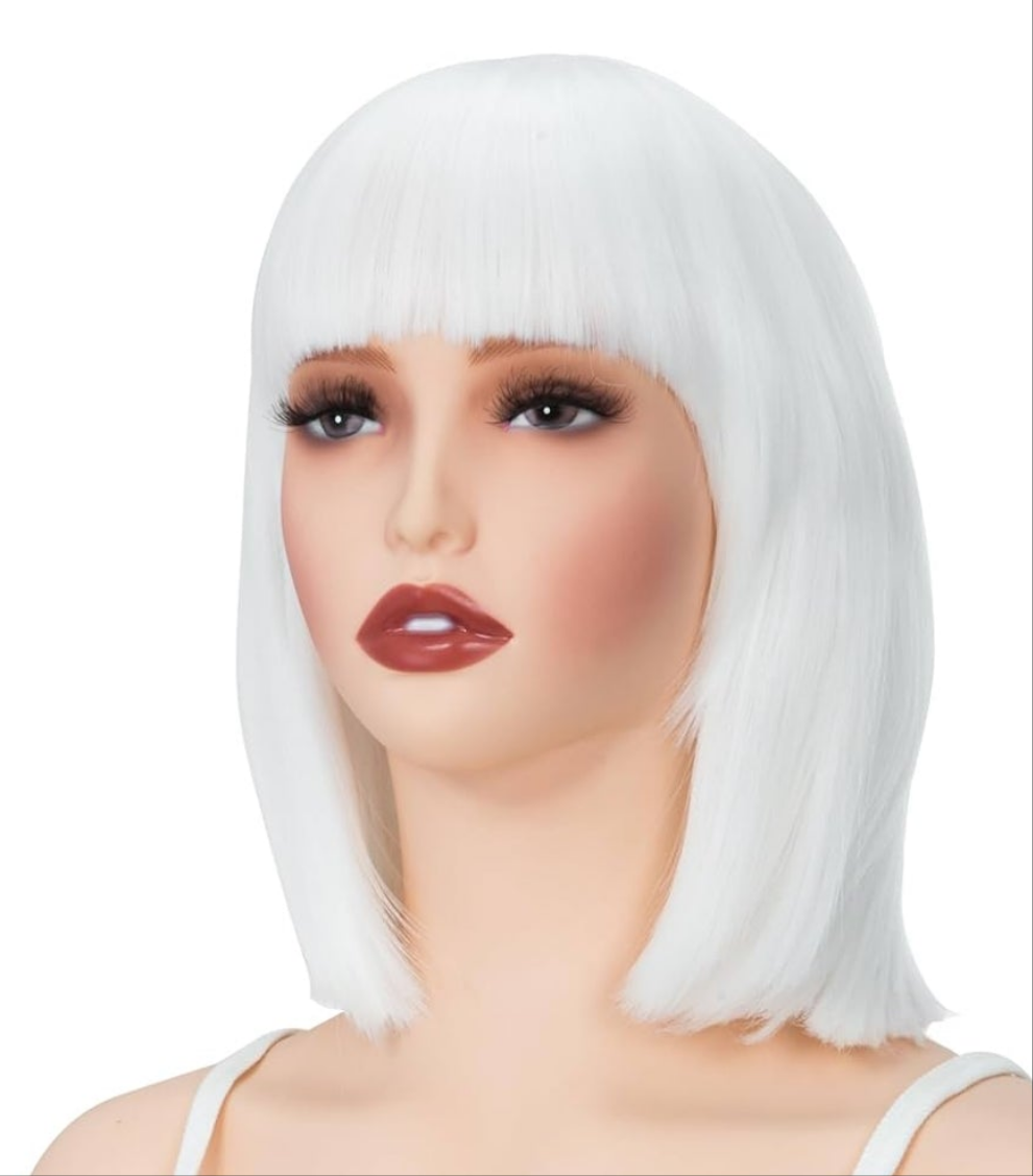 Bob Wig with Fringe 14 Inch Short Straight Wigs nylon