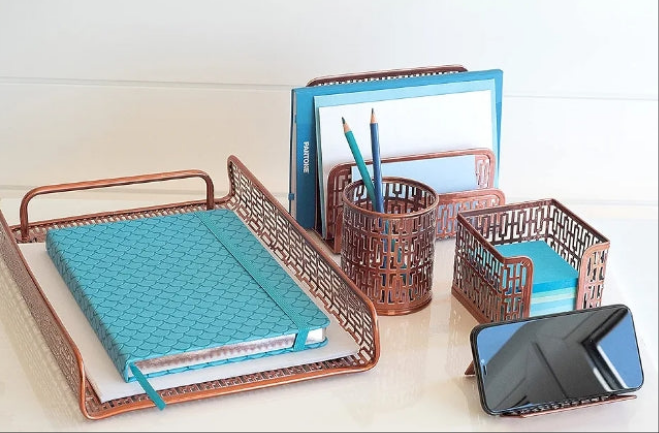 5 Piece Desk Organizer Set - Desk Organizer, Office Desk Organizer Set, Desk Set, Dorm Desk Organizer, Desk Accessories, Modern Chic Desk Organizers and Accessories Desk Supply Set