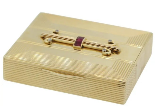 Tiffany & Co. Ruby Diamond Gold Compact Powder CaseGold,14k Gold,Yellow Gold diamond ruby