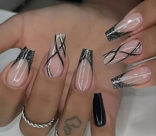24 pcs acrylic Cocomoney nails with glue and nail accessories