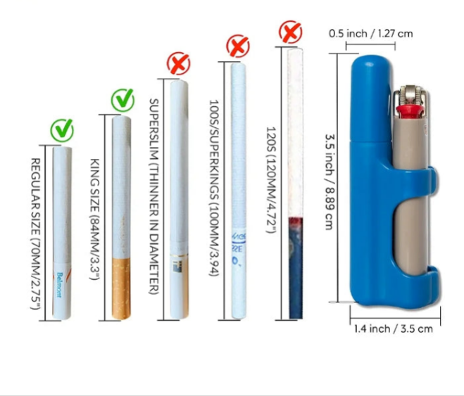 Smell Proof, Crush Proof, Cigarette Tube, Portable, Lighter Case Which Attaches to Your Bic or Clipper Lighter!