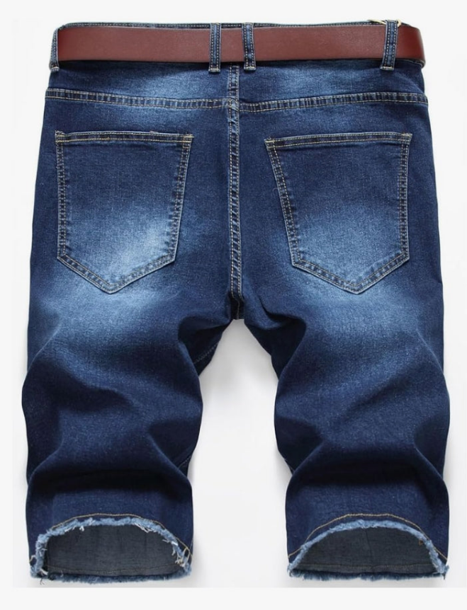 Men's Casual Printed Slim Fit Denim Shorts
