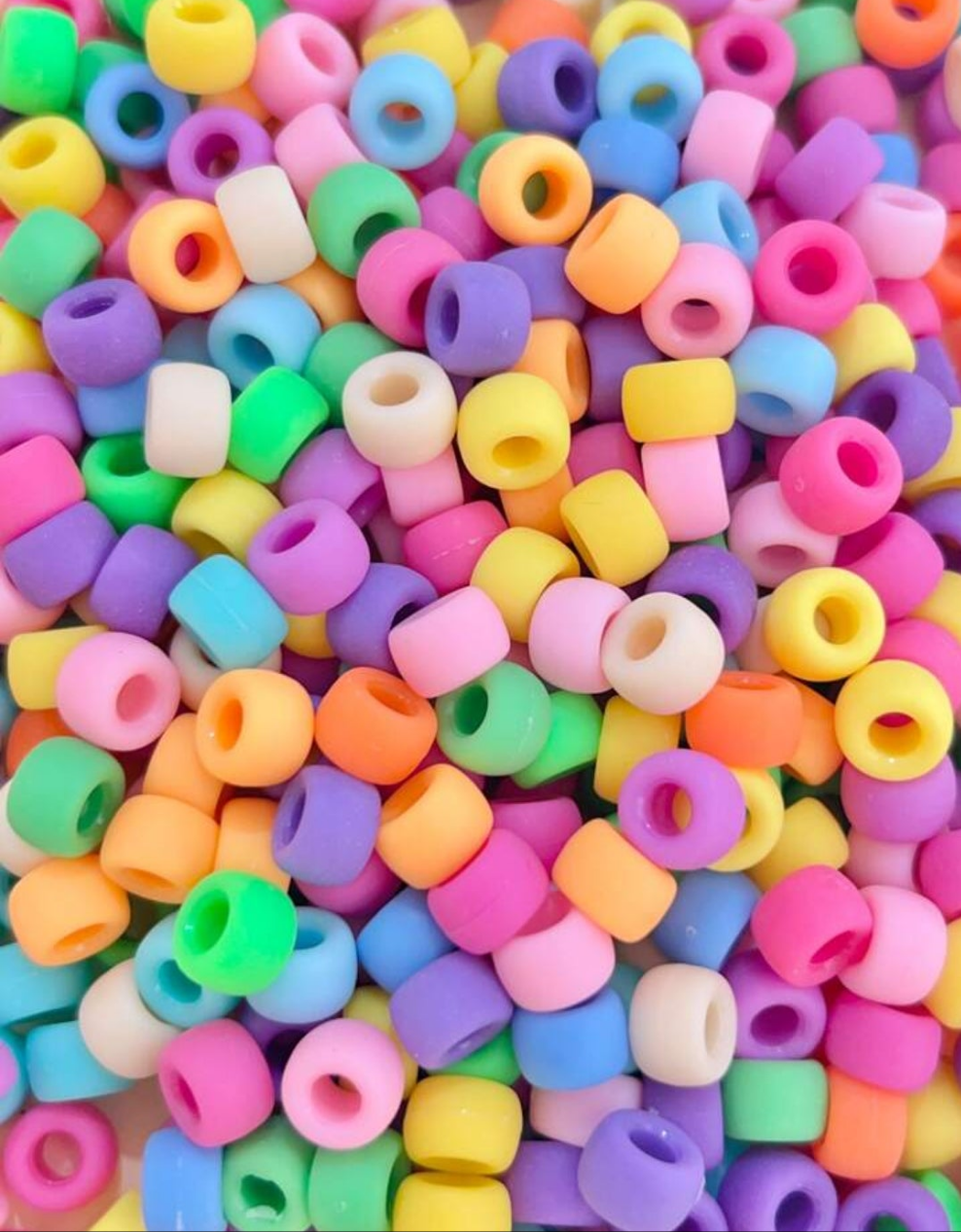 100pcs/pack Fashionable Large Hole Pony Beads For Hair Braided Styles (random Color)