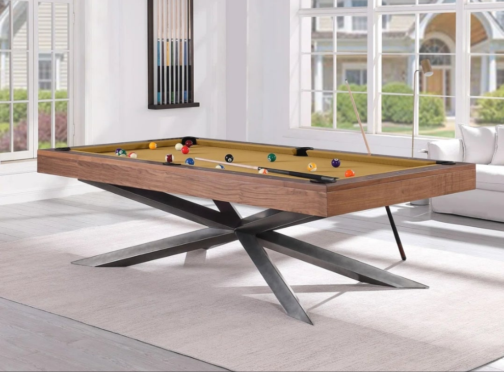 8' Slate Pool Table New Style with pool balls Included with wood top cover 1 free special cue ball from Cocomoney Included