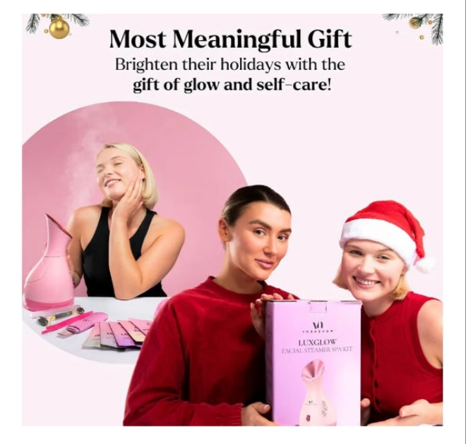 Facial Steamer Spa Gifts with Complimentary 17 Skin Care Tools | Face Steamer Gift Set for Women with Towel Warmer & Humidifier Mode| Self Care Gifts for Women, Spa Gifts,