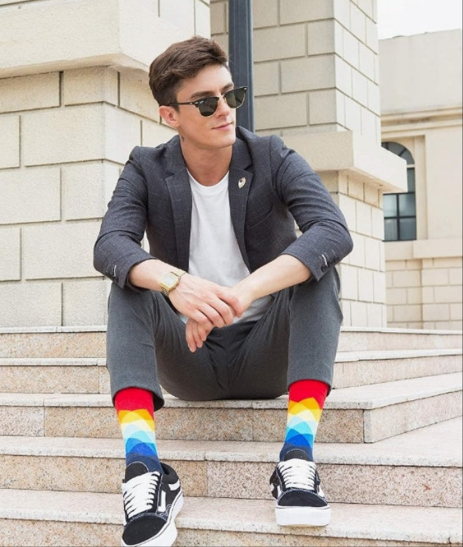 Men's Dress Colorful Combed Cotton Crew Socks 12 Pack - Size 9-11/10-13/12-16