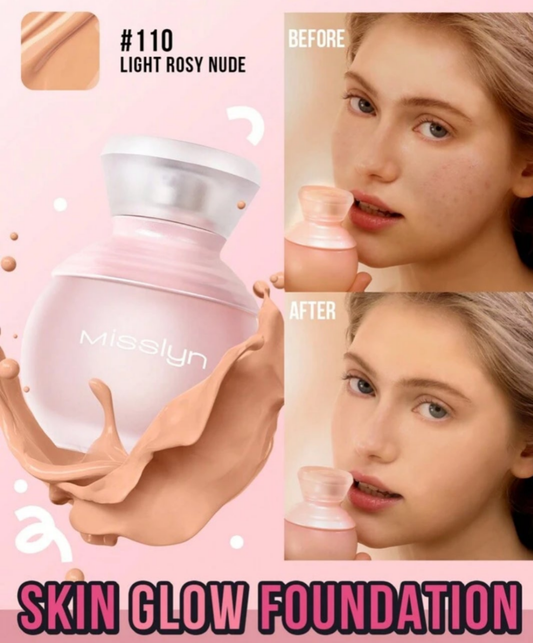 Skin Glow Foundation, Long Lasting Breathable Matte Foundation-Fair Matte Sweatproof Foundation Oil Control Full Coverage Poreless Concealer Waterproof Flawless Non-Fading Weightless Liquid Foundation, Y2K Makeup Party Beach Travel Holiday Camping Outdoor