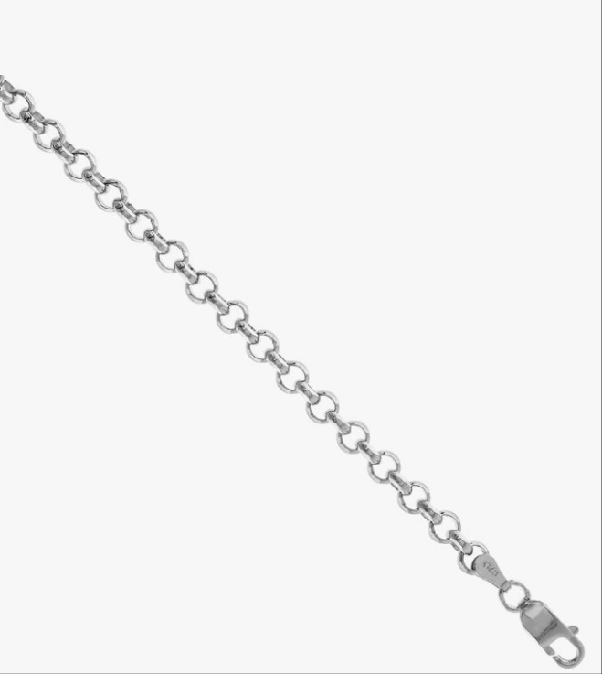 Sterling Silver Italian Rolo Chain Necklace & Bracelet 4mm Medium Thick Nickel Free sizes 7-30 inch