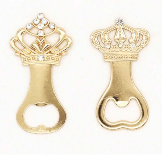 2pcs Crown Bottle Opener Gifts, Crown Can Opener, Royal Beer Bottle Opener, Sturdy And Elegant Kitchen Accessory, Refined Party Decor, Wedding, For Outdoor, Camping stainless steel