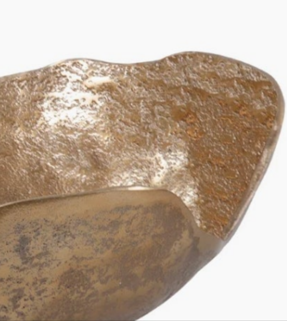 Round Bowl Uneven Rough Gold Finish