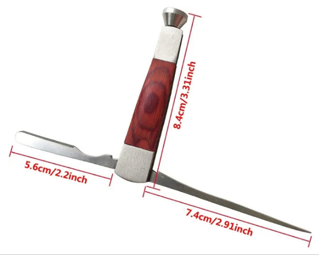 3 in 1 Tobacco Pipe Cleaner Cleaning Tool Contains a Tamper (Stubber), a Reamer & a Spike (Pick)