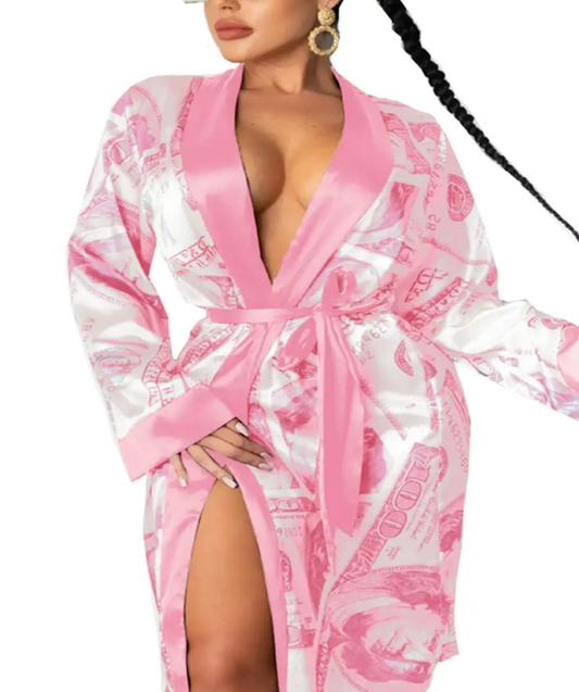 COCOMONEY ROBE PINK KNEE LENGTH MONEY ROBE polyester
