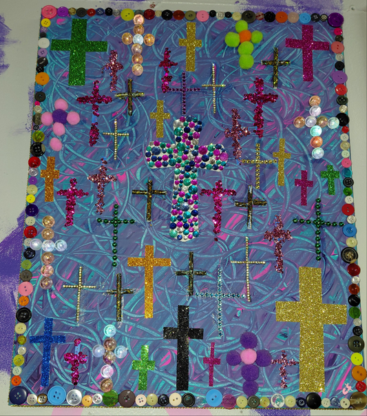 COCOMONEY ART Crosses 1 OF 1 CUSTOM PIECE BY COCOMONEY painting on canvas