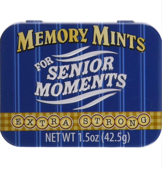 Gag Gifts Memory Mints, Sugar Candy for Senior Moments Fun Gag Tin