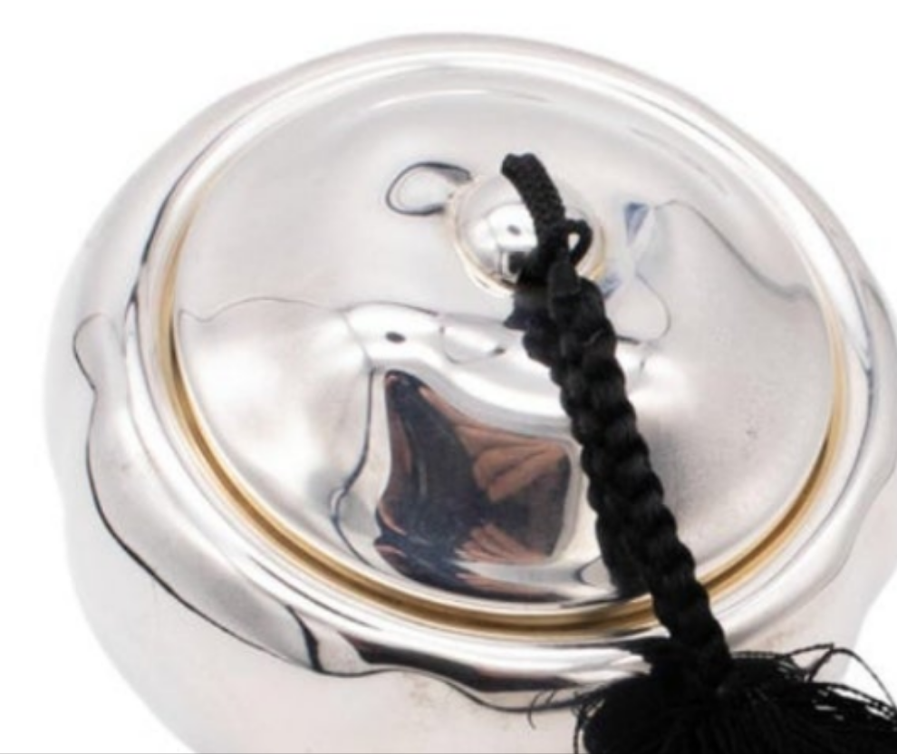 Tiffany & Co. 1980 by Elsa Peretti Pumpkin Trinket Lidded Box In .925 Sterling
