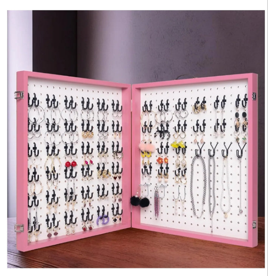 Jewelry Display Selling Stand - Wooden Earring Holder & Organizer Rack for Vendors - Durable & Aesthetic Showcase Box for Earrings and Other Jewelry - Perfect Craft Fair Display Solution