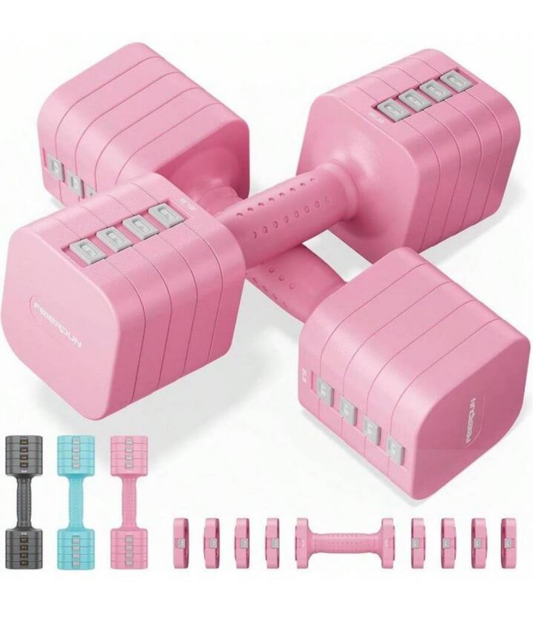 Adjustable Dumbbell Set Of 2, Each 2/4/6/8/10 Lbs Weight For Women, Quick Adjust Weight, Double Locking Protection, Versatile Hand Weights For Home Gym & Outdoor Exercise