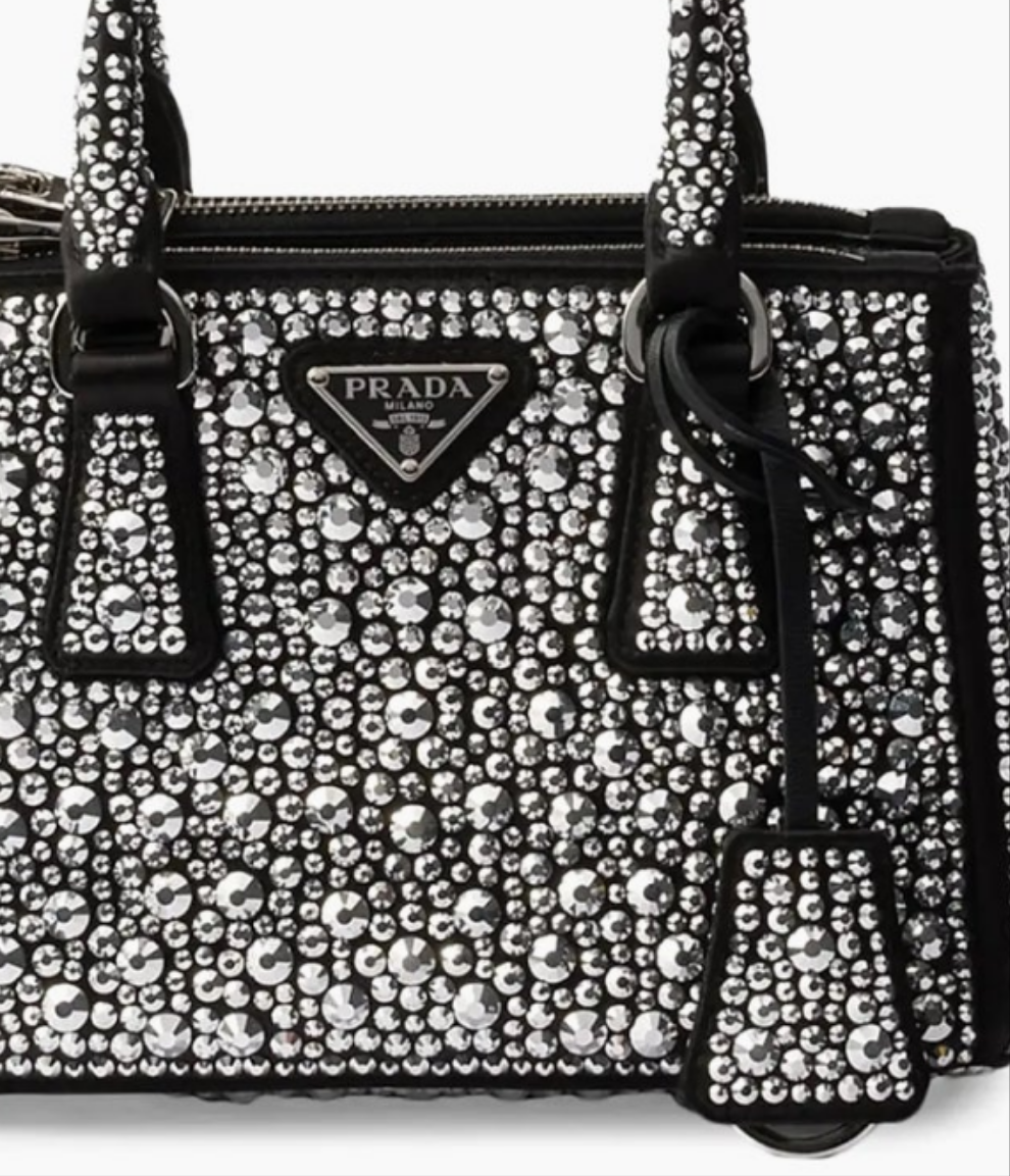 Prada Galleria Satin Micro-Bag with Decorations