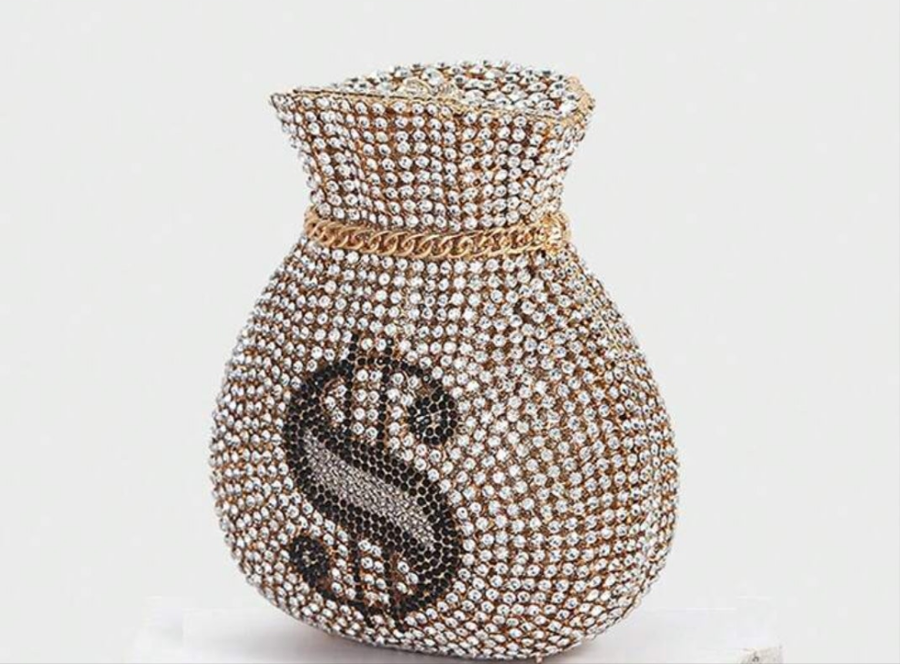 COCOMONEY CLUTCH  Evening Bag,Unique Sparkling Crystal Metal Clutch Purses,Designer Rhinestones Handbag