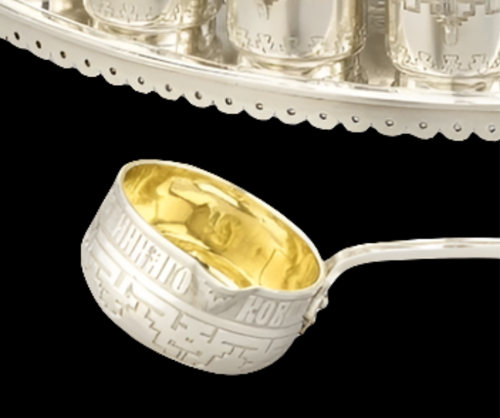 ANTIQUE Russian Imperial Silver Punch Set from Czar Alexander III