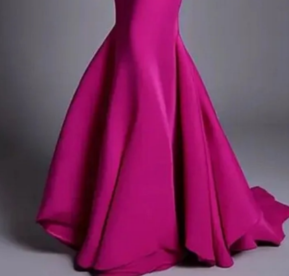 V Neck Ruffle Sleeve Mermaid Maxi Dress-Magenta [Custom-Made]COCOMONEY