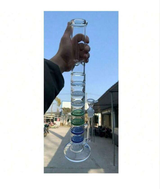 16" Honeycomb Tube Glass Bongs Heavy Smoking Water Pipes Perc B.Ongs W/ICE glass