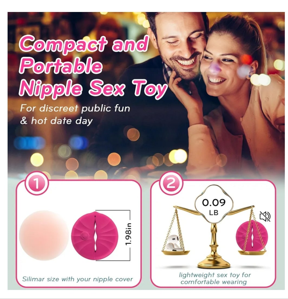 Nipple Toys Nipple Vibrator, Nipple Clamps Sex Pleasure Women with 10 Vibration Modes, Silicone Lightweight Invisible Nipple Toy, Vibrating Nipple Clamps Adult Sex Toy for Women Couples Pleasure