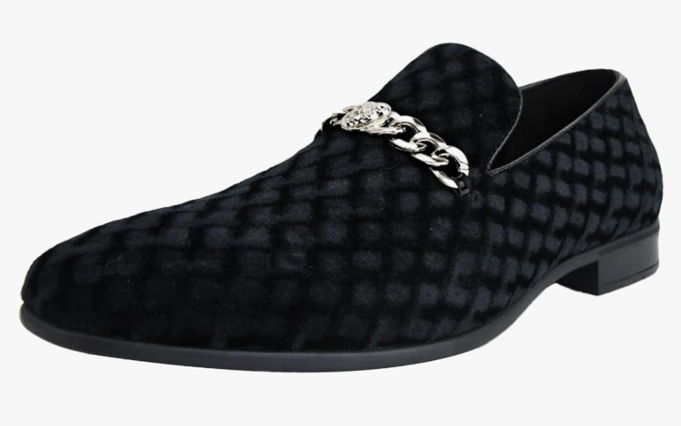 Sparkling Smoking Slipper with Metal Tip - Men's Dress Shoes - Party Loafers for Men - Metallic Loafers for Men - Mens Disco Shoes - Designer Shoes