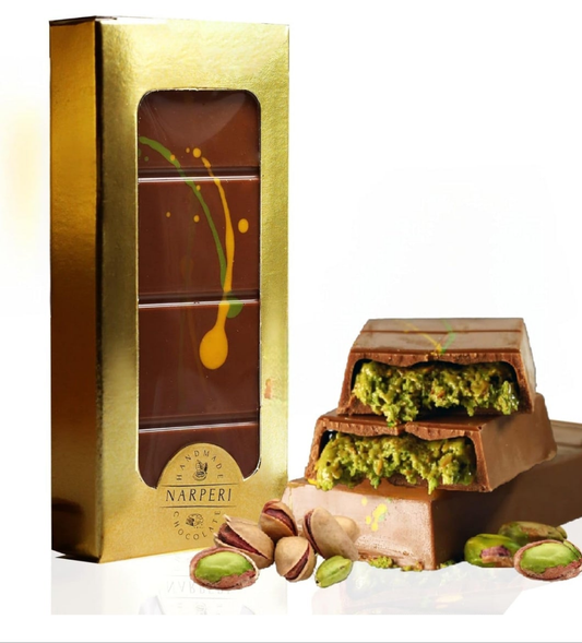 Dubai Chocolate Bar Pistachio I Viral Knafeh Chocolate Bar with Pistachio Cream and Kataifi, 3.5 oz Handmade Luxury