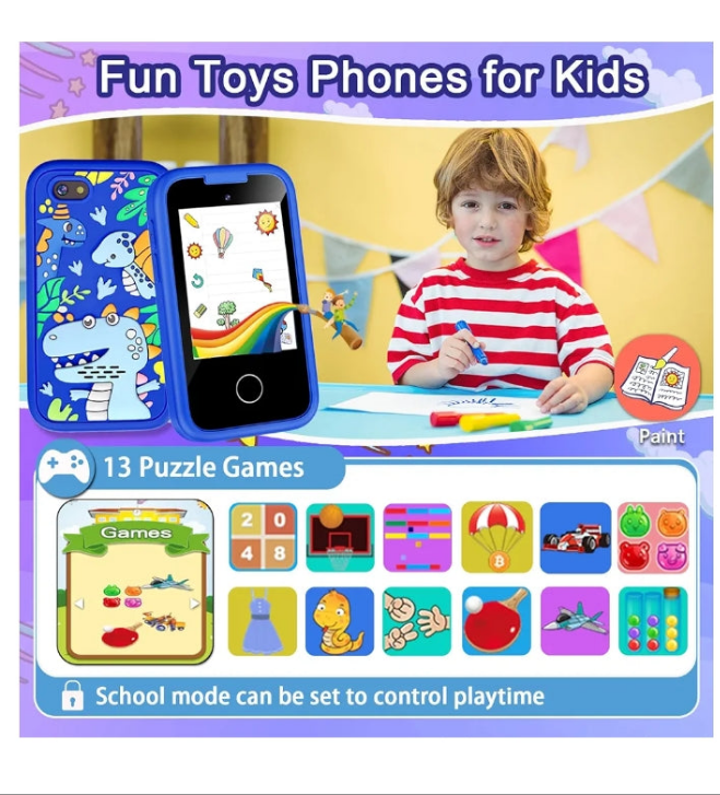 Multi-function Touchscreen Kids Smart Phone for 3-12 Year Old Boys Girls
Luoba new upgrade multi-function kids smartphone,lots of fun, No need to connect, No download the APP easy to use, is compact and lightweight, and portable
