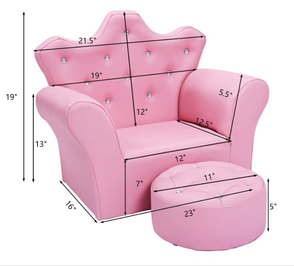Kids 7'' Club Chair Chair and Ottoman