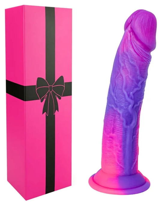 Silicone Realistic Soft Beginner Slim Dildo for Women Men Lesbians, Funny Small Cute Purple Pink Anal Dildo Strong Suction Cup, Lifelike Realistic G Spot Silicone Penis Adult Sex Toy for Gay