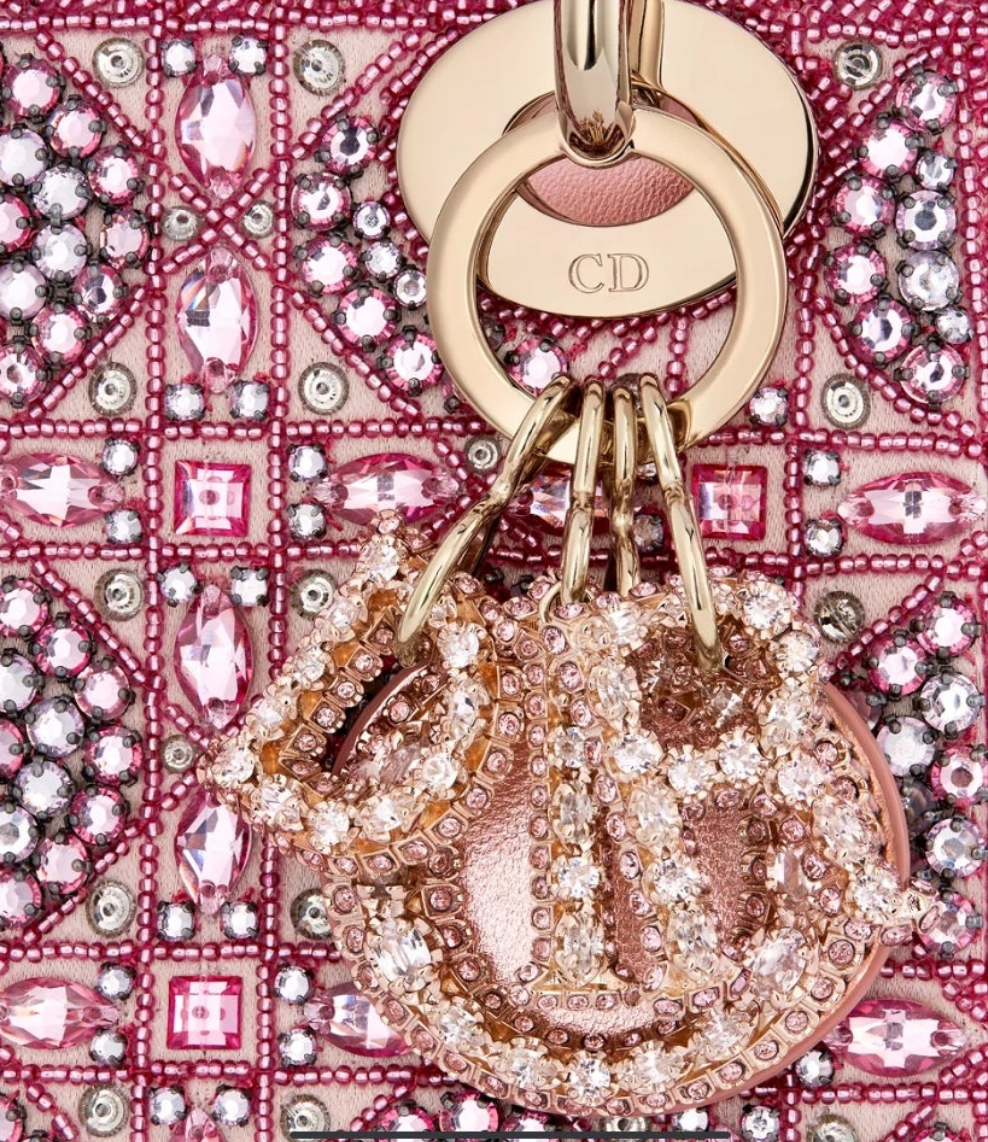 Mini Lady Dior Bag
Metallic Lambskin and Rose des Vents Satin Embroidered with Beads