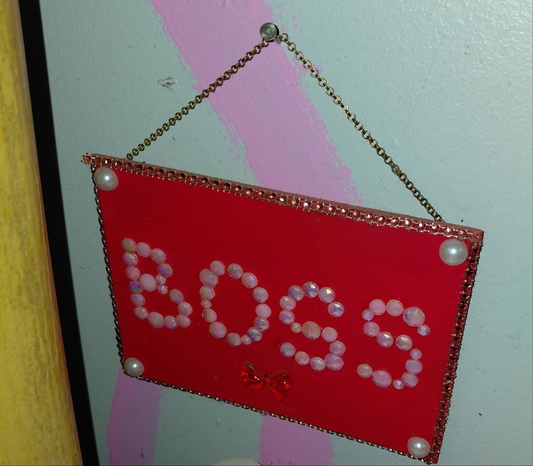 COCOMONEY ART Red Boss 1 OF 1 CUSTOM PIECE BY COCOMONEY painting on wood