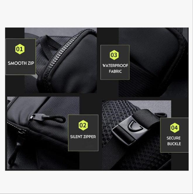Mini Crossbody Sling Bag Chest Bag Dual Pocket Water Resistant Fanny Pack Running Phone Holder for Men Women Workout Travelling
