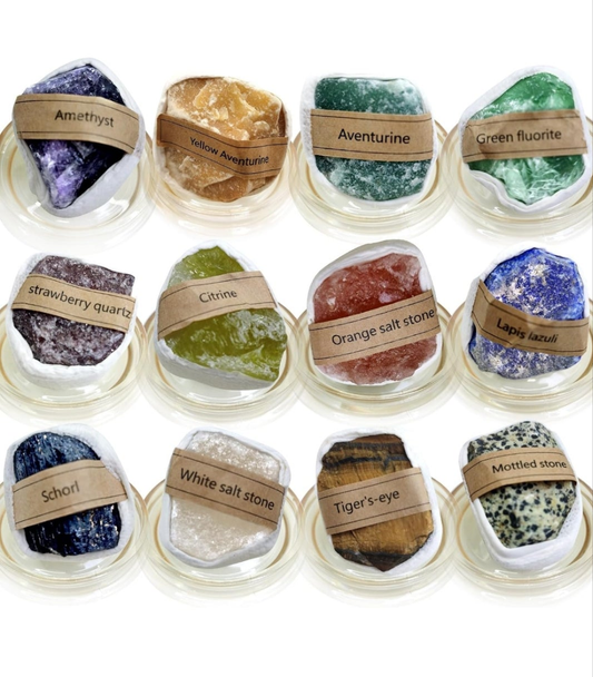 12PCS Larger Crystals and Healing Stones, Raw Chakra Stones for Reiki, Meditation, Yoga, Aromatherapy, Spiritual Gift Box, 1.57-2.36 Inch