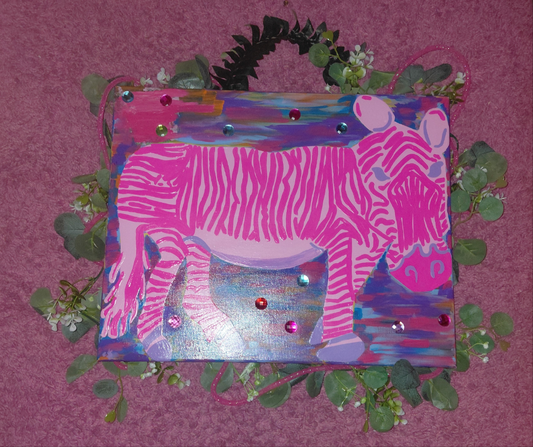 Cocomoney At Pink Zebra 1 of 1 custom piece acrylic on canvas