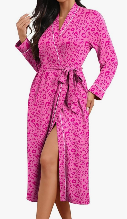 Womens Robes Bathrobe Thick Nightgown with Pockets Fluffy Sleepwear