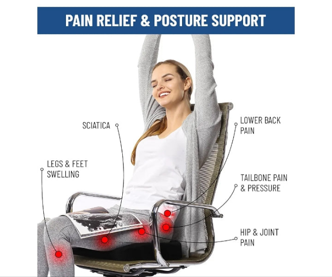 Doctor Recommended Memory Foam Seat Cushions for Office Chairs - HSA FSA Eligible Tailbone Pain Relief Cushion, Sciatica & Back Support, Office Chair Cushion & Car Seat Cushion