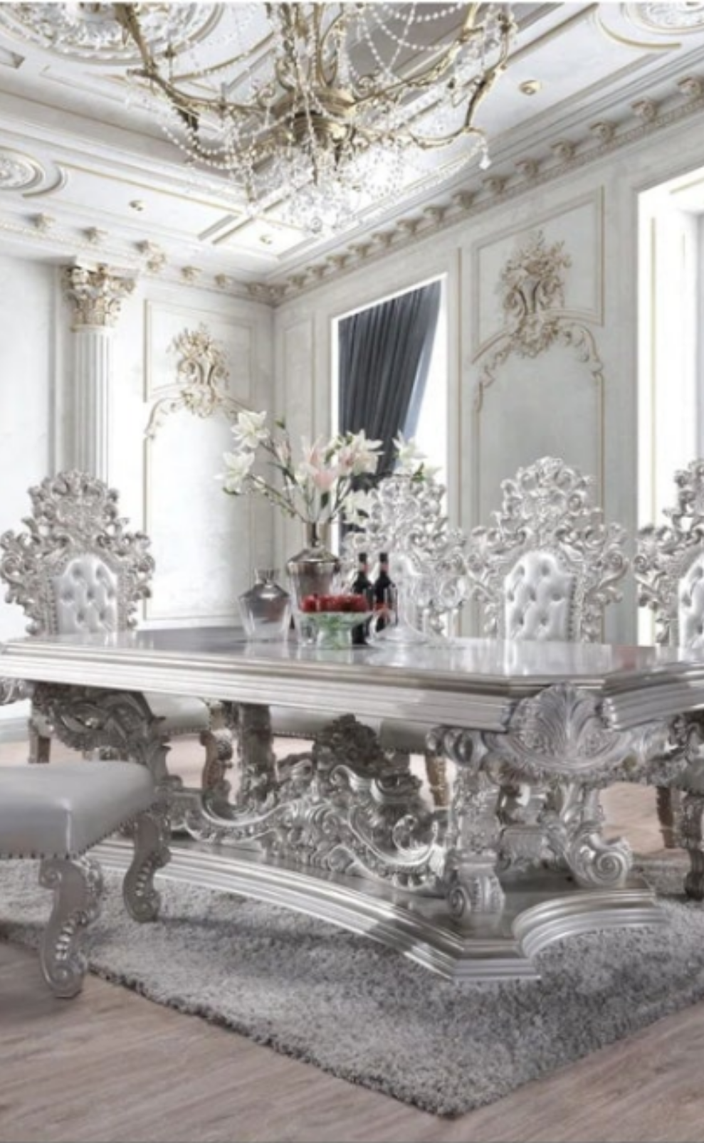 Stunning 6 - Person Pedestal Dining Set for the upper class Individual with style