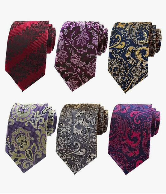 Lot 6 PCS Classic Men's Silk Tie Necktie Woven JACQUARD Neck Ties