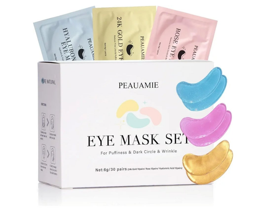 Under Eye Patches Gold and Hyaluronic Acid for puffy eyes,Rose Eye Masks for Dark Circles and Puffiness skin care Smooth Wrinkles products 30 Pairs