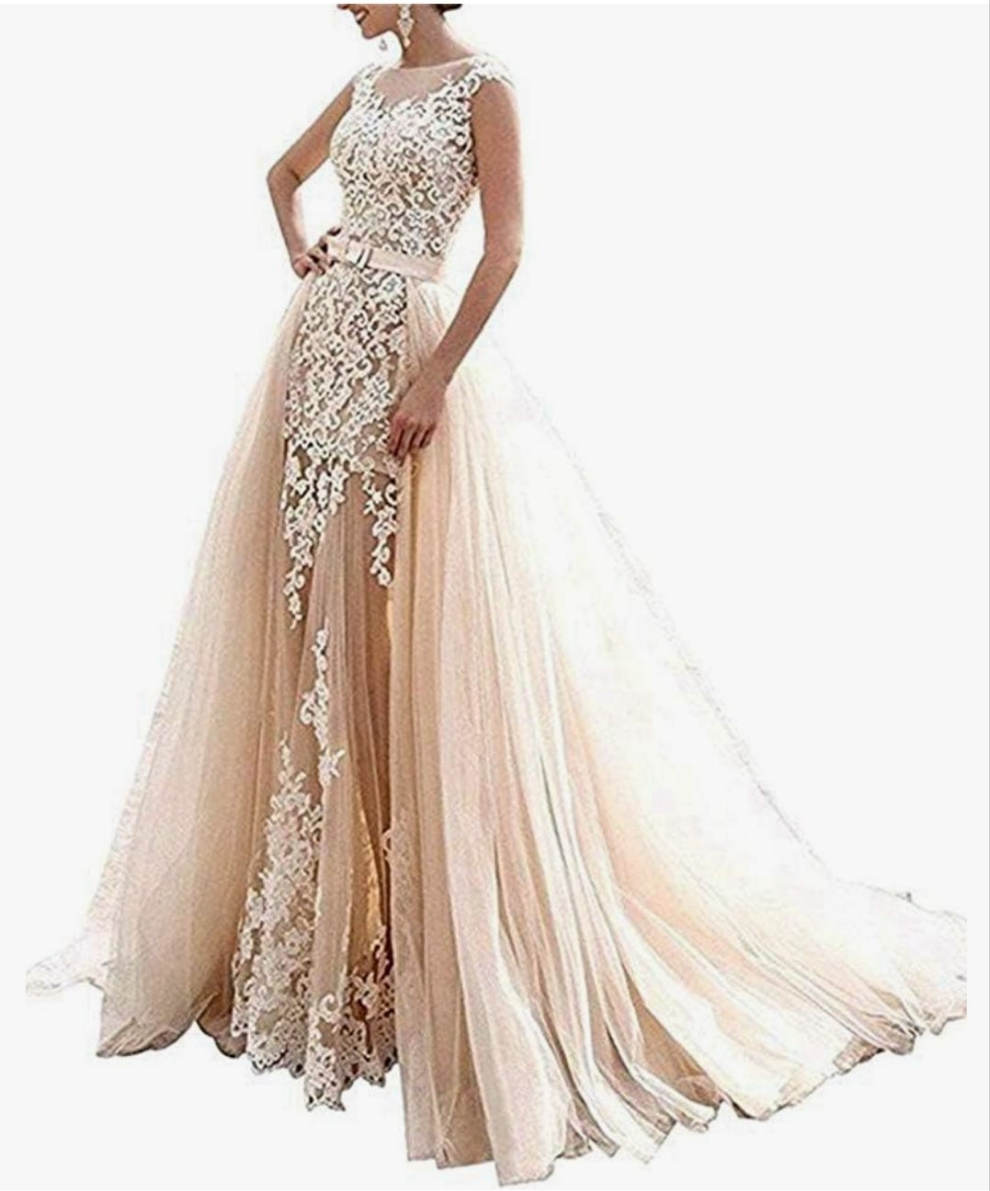 Bridal Lace Mermaid Wedding Dress Long with Train