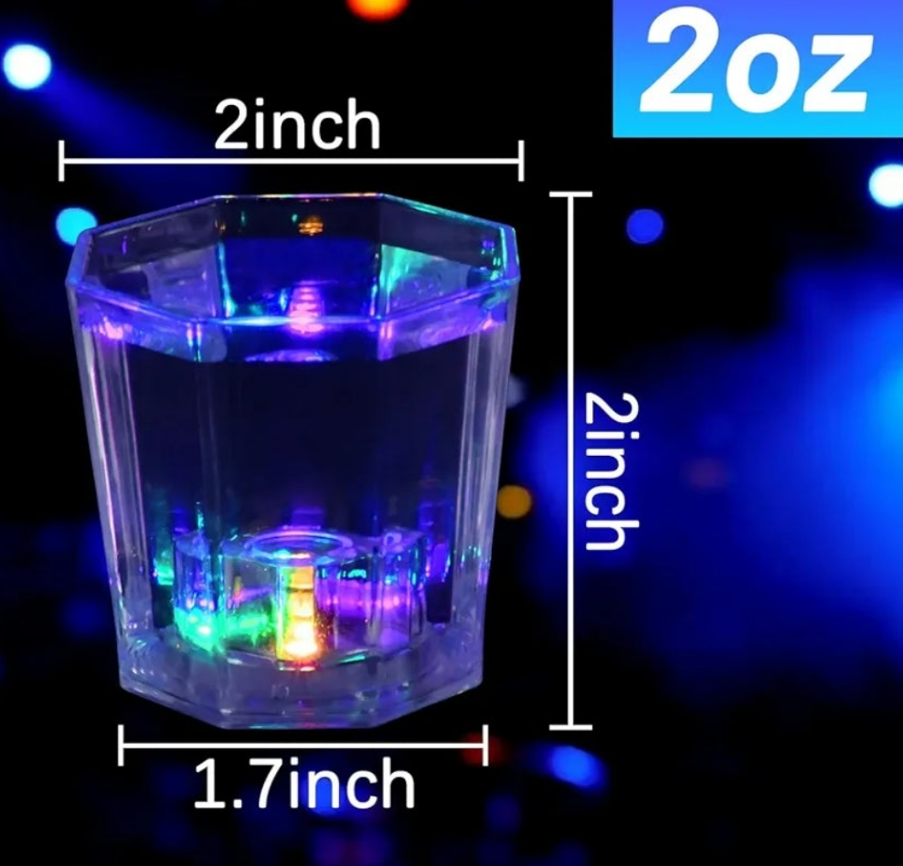 Light Up Shot Glasses Set of 24 Party Favors Adults Funny Shot Glasses Led Shot Glasse Glow in the Dark Party Shot Glass Party Cups Decorations for Birthday Wedding Bachelorette Parties
