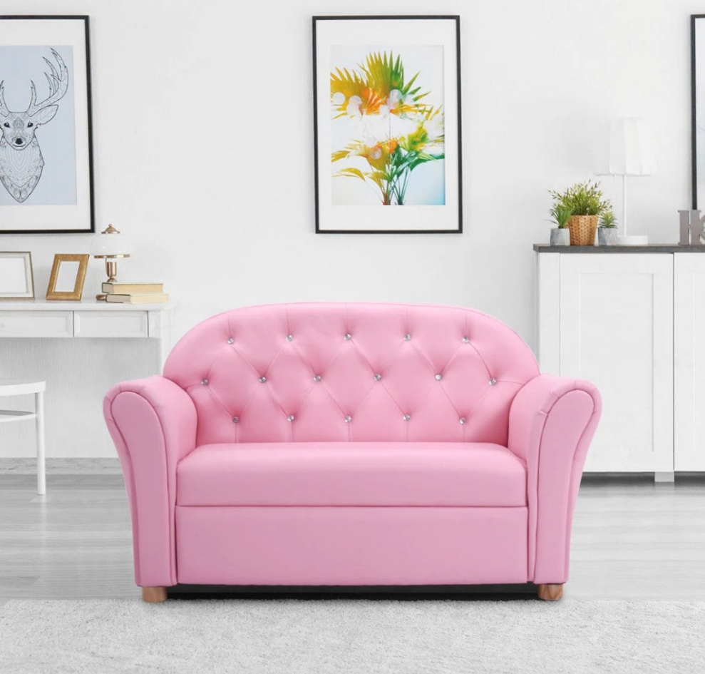 Kids 11.5'' Wood Club Chair Sofa / Sectional and Ottoman