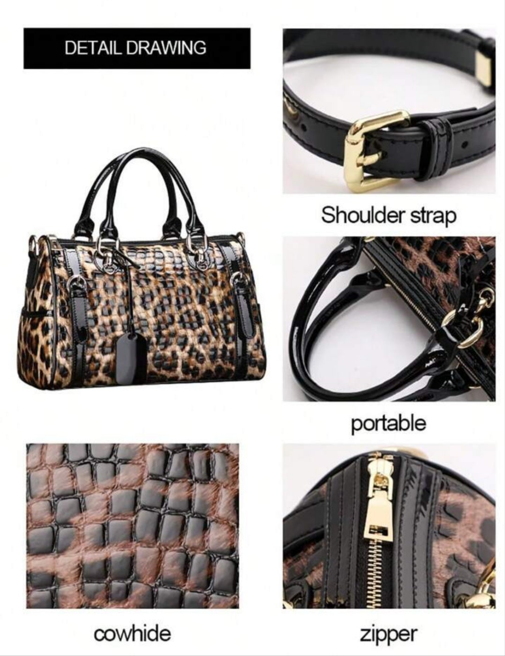 Cocomoney Handbag Coffee Brown drink me up Leopard 😆