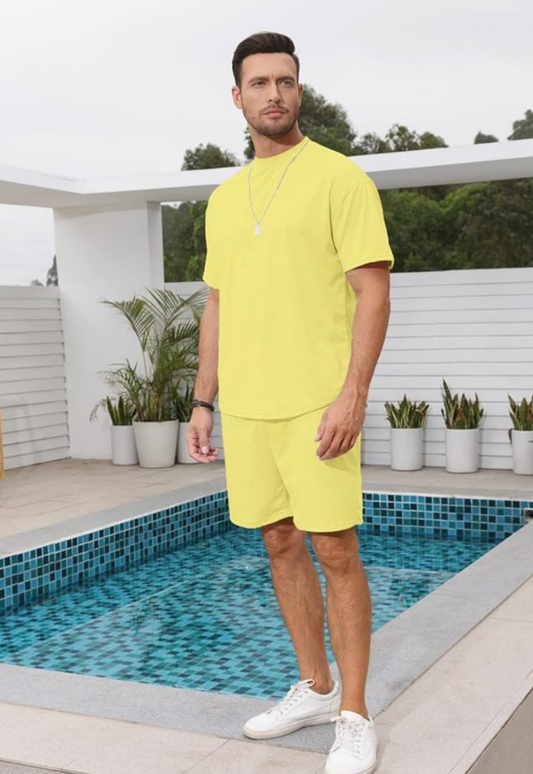 2 Piece Outfits Casual Tracksuit Shorts Summer Sweatsuit Oversize Short Sleeve Sport Set